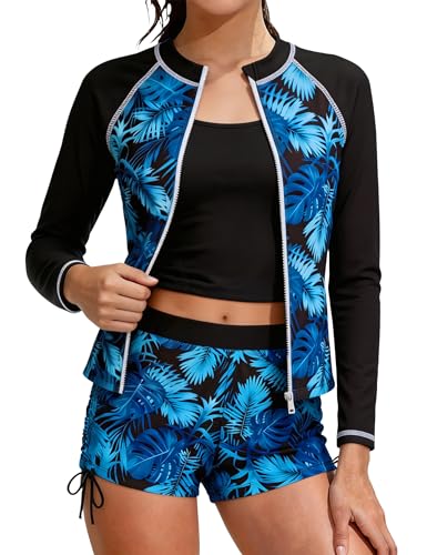 Image of Girls Rash Guard Swimsuits 2 Pieces Long Sleeve Bathing Suits Printed Girls' Swimwear for 6-14Years
