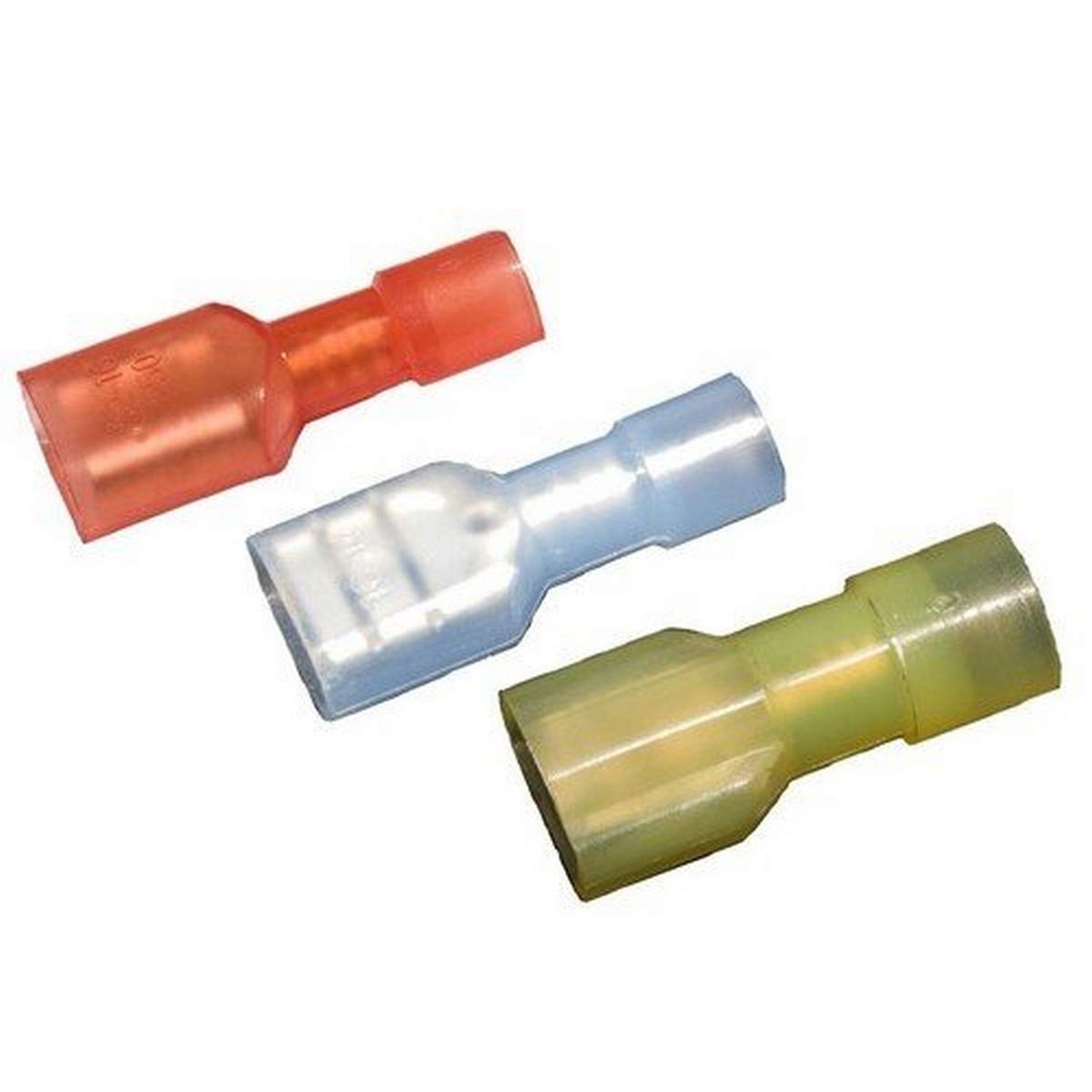 Morris 11980 Nylon Fully Insulated Double Crimp Male Disconnect .020 x .187 Tab 22-16 Wire Range, 100-Pack