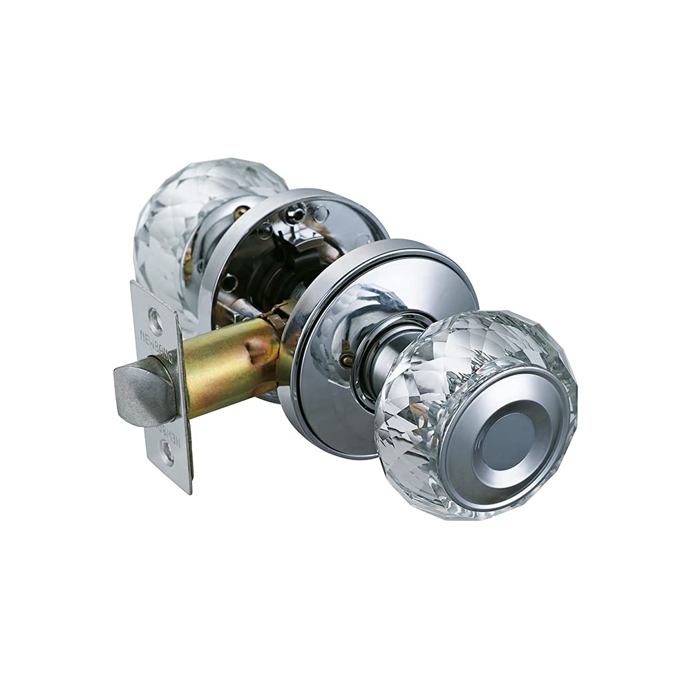 Glass Door Knob for Passage Room and Hall/Closet Room,Crystal Door Knob Handle with Chrome Finish,ZSCY-HDC32CP-PS-1P