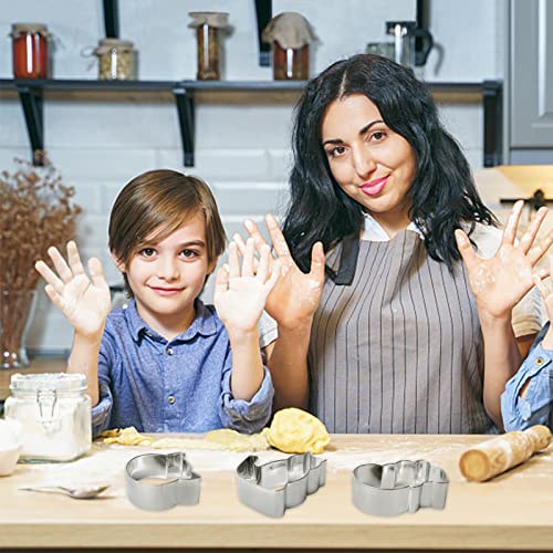 9 Pcs Cat Cookie Cutters Set, Assorted Cat Shape Metal Cookie Cutters, Cat Face, Cat Butt, Cat Paw Cookie Cutters Molds For Baking Cat Party Supplies, Silver #TOP2