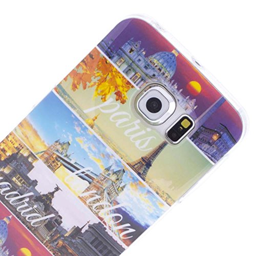 Vahalla Accessories Coque pour Samsung Galaxy S6 Edge Gel Villes Cover
