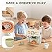 Dreamon Toy Coffee Maker for Kids Kitchen Set, Wooden Kitchen Accessories Pretend Play Toddler Coffee Playset, Kids Café Machine Birthday Gifts for Boys Girls Ages 3 4 5 6 Years