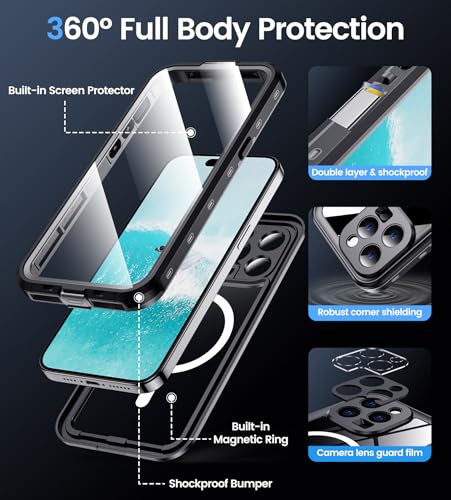 Coque iPhone 15 Pro Max intégrale 360 étanche IP68 noir - 5