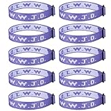 Aospkle 10PCS WWJD Christian Bracelet Pack for Women Men, Christian Gifts Wristbands, WWJD Bracelets - What Would Jesus Do Bracelet, 10 Purple