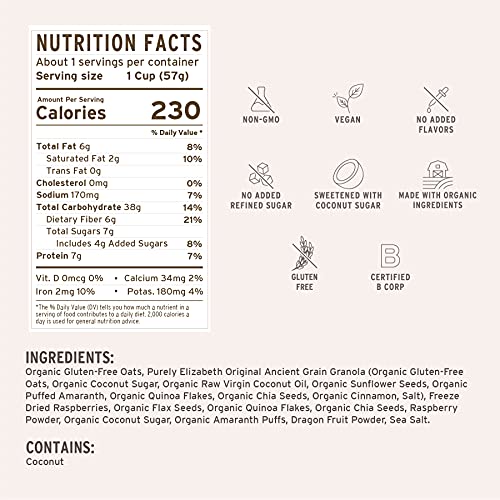 Purely Elizabeth Raspberry Pitaya Vibrant Oats, 2 Oz #TOP2