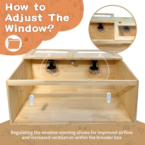 22-Piece Large Chicken Brooder Box 32", All-in-One Kit, Up to 35 Chicks Capacity, Brooder with Temp Controller, Thermometer, Chicken Brooder Box for Quail, Hamsters, Pattern A