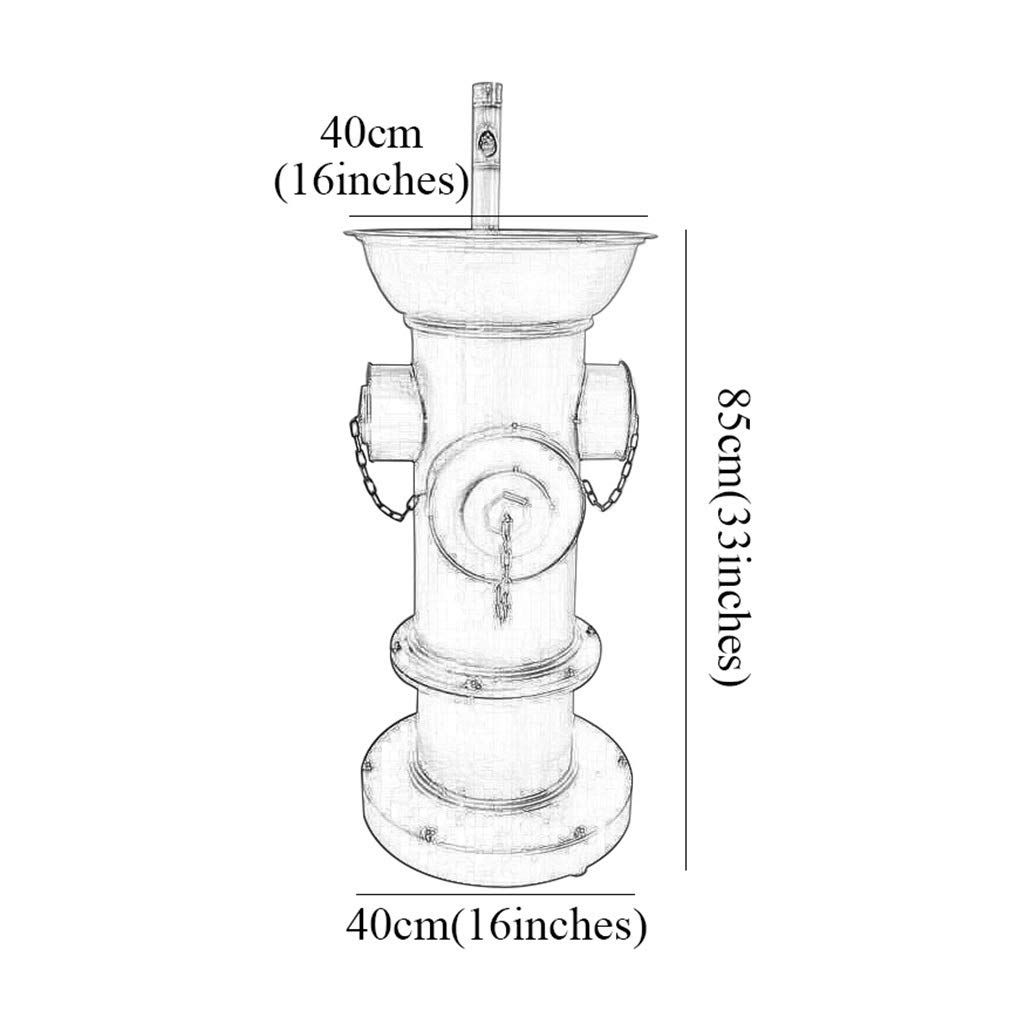 Pedestal Lavabo con Grifo, Boca De Incendio Estilo Retro Americano Metal Arte De Hierro Lavabo De Pie Fregaderos (Color : Bronze)