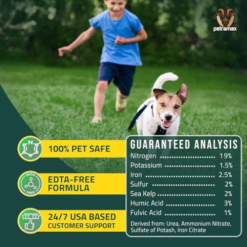 Image of PetraMax Neighbor's Envy Grass Fertilizer for Lawn & Garden, 1 Gallon Covers up to 16,000 sq.ft. 7-in-1 Liquid Lawn Fertilizer Concentrate for Deep Green Turf - Includes Nitrogen /Iron /Humic /Sea Kelp