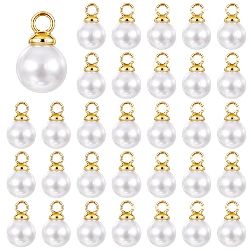 Vin Beauty - Vin Beauty Pearl Charms, 100 Pcs Pearl Charms for Jewelry Making, Pearls Beads Faux Pearls Pendant Charm DIY for Jewelry Making Bracelets Earrings Necklace Crafts