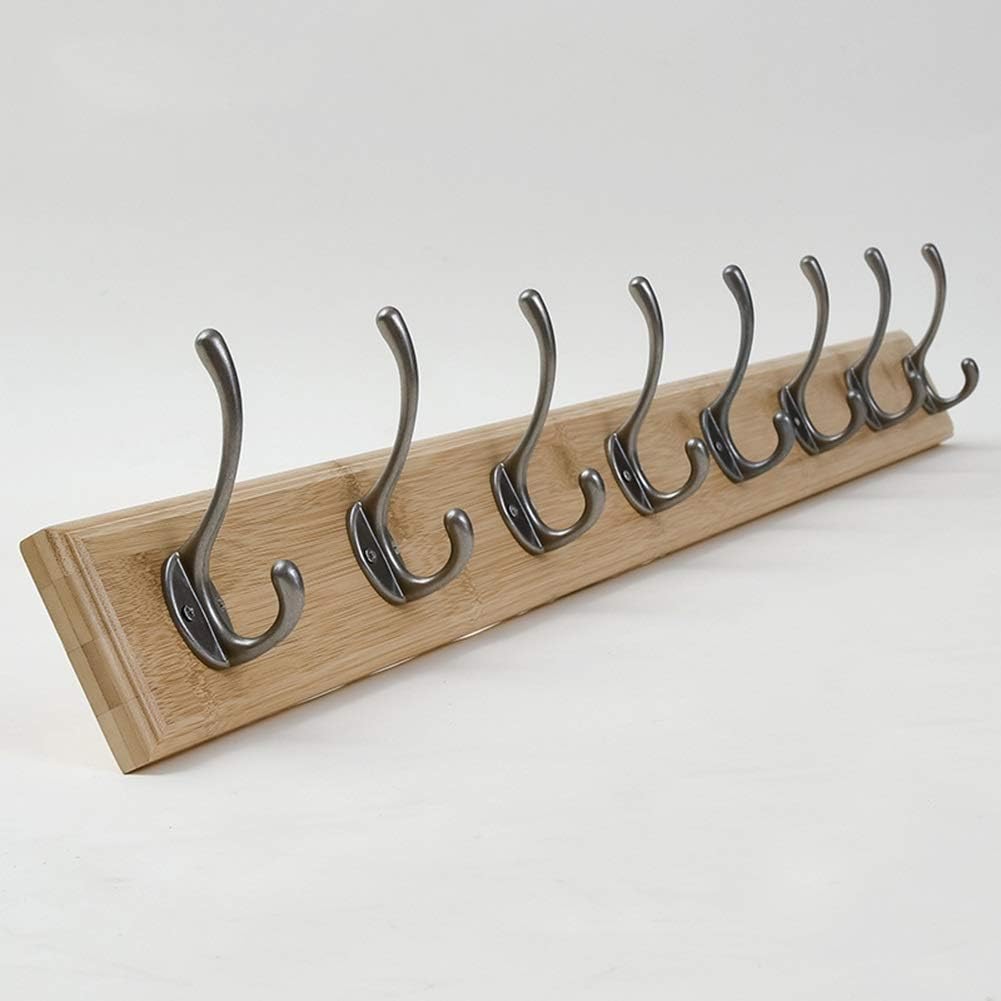 Solid Wood Coat Rack Wall Mounted Hanger for Hallway Bedroom Living Room Creative Storage Solution for Clothes and Accessories Wood Color 99.6cm