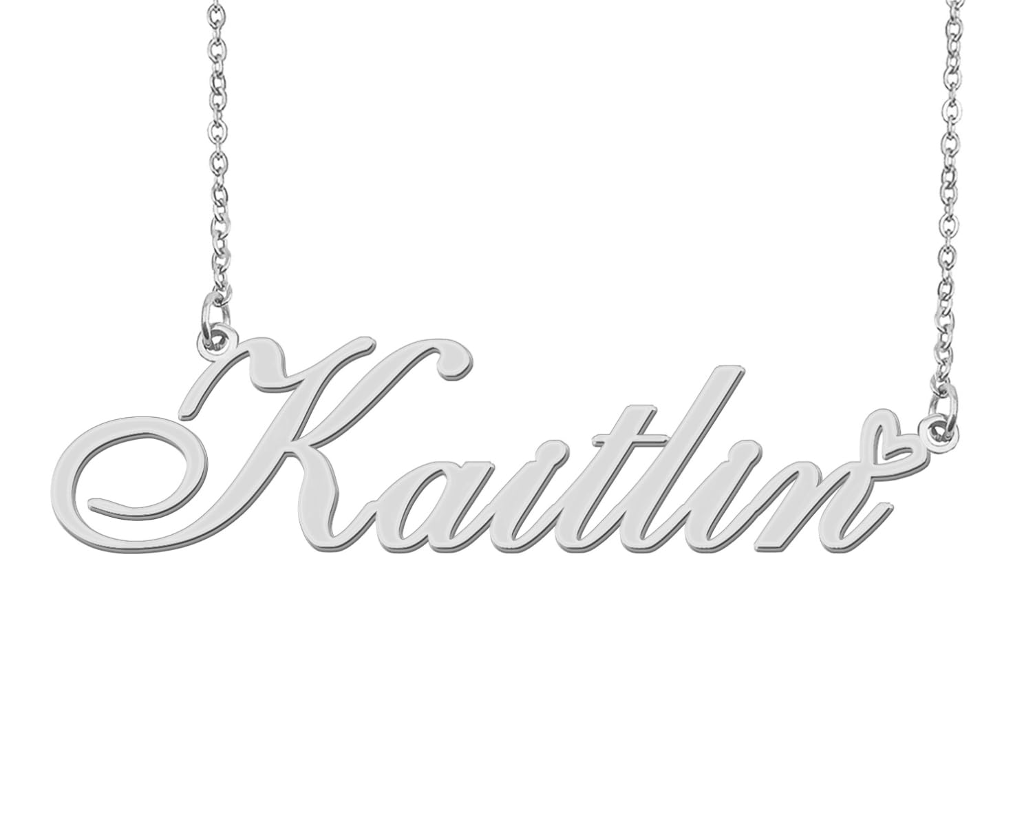 Aoloshow Personalized Heart Name Necklace Custom Any Names Stainless Steel Jewelry for Womens Graduation Gift