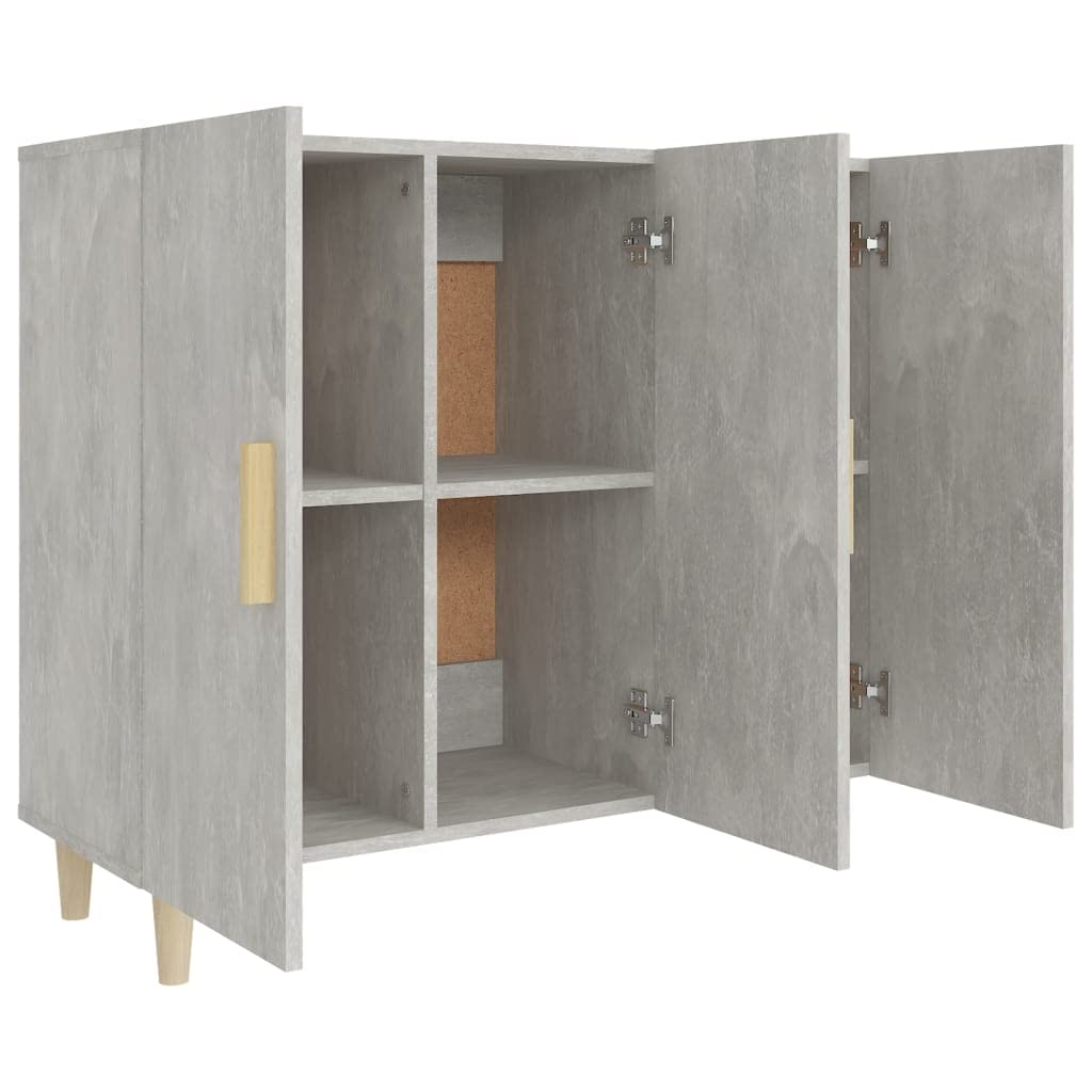 Credenza Soggiorno Grigio Sonoma - Mobile Multiuso Con Ante E Piano In Legno - Foto 6