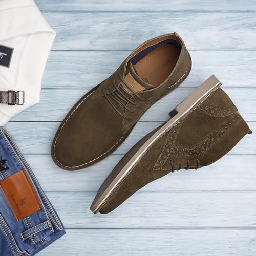 Image of LOUIS STITCH Chukka Boots for Men| Suede Leather Boots for Men| High Ankle Casual Boot | Casual Office & Trekking Shoes | Hiking Boots for Men | Stitch Down Desert Boots | [LSSDSUCKBGJB ]