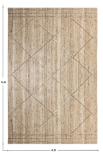 Tapis tressé main en jute beige pour une maison chaleureuse