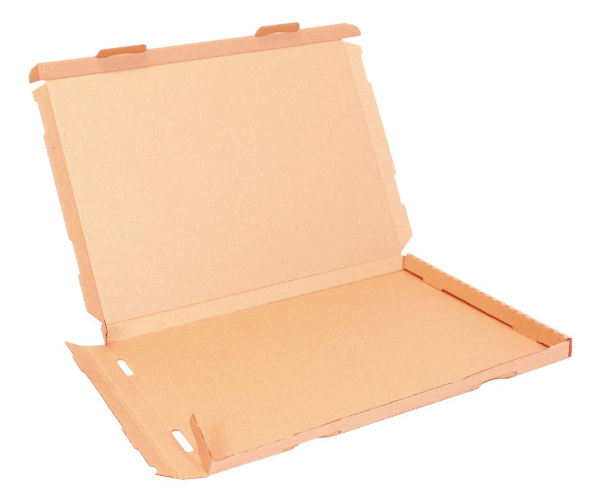 smiley pack 200x Großbriefkartons 230 x 160 x 20 mm braun DIN A5 B5 stabiler Versandkarton Postkarton Faltschachtel für Warensendung, Büchersendung und Großbrief mit Steckverschluss (200 Stück)