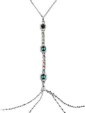 Body Chain Green Gemstone Chest Chain Sexy Fashion Water Diamond Premium Body Chain for Women