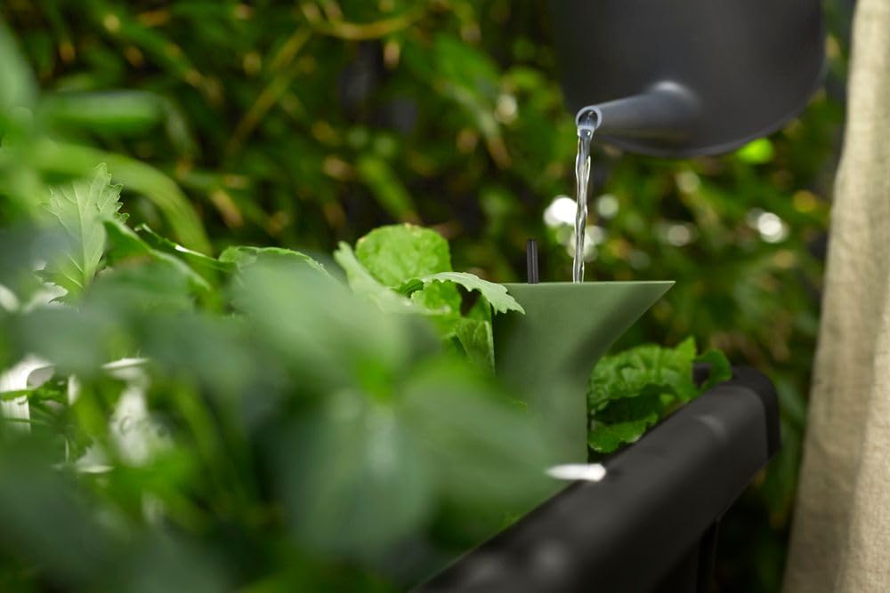 Elho Noa Potager sur Pied 80 Planteur Plastique Recyclé Ø 78.5 x H 34.2 cm Living Noir