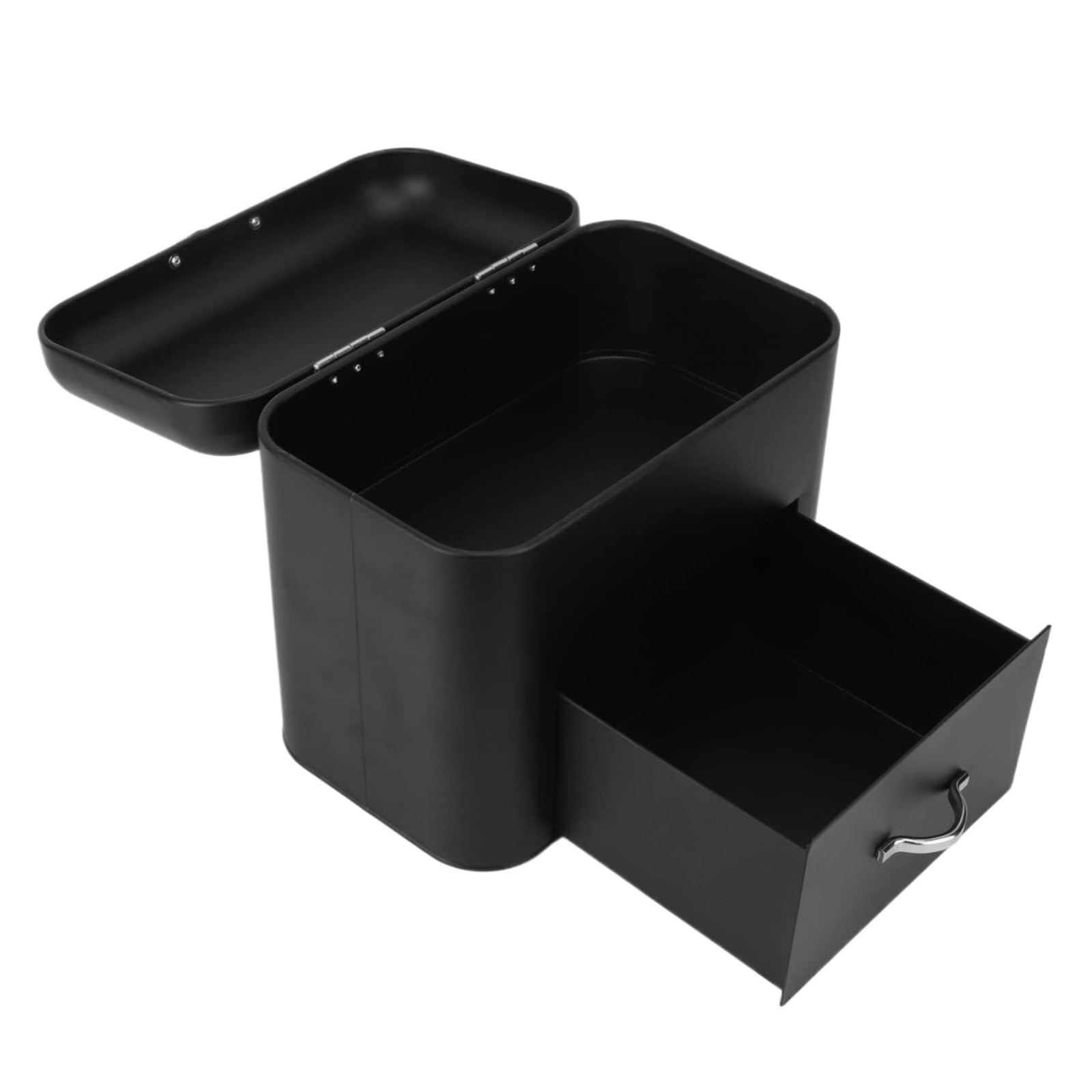 Caja De Pan Panera Para Pan Contenedor De Pan De Hierro Para El Hogar, Gran Capacidad, Contenedor De Almacenamiento De Pan De Hierro, 2 Estantes De Superficie Para Cocina Caja Contenedor De Pan(Black)