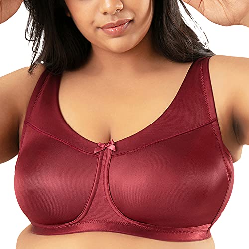 Image of NYKD NYB044 Wirefree Cotton Lined Minimize Me Non-Padded Full Coverage Bra for Women
