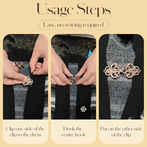 4-piece vintage sweater swirl cape cloak clips for dress retro cardigan shawl collar clasp dress shirt button clip for girl women
