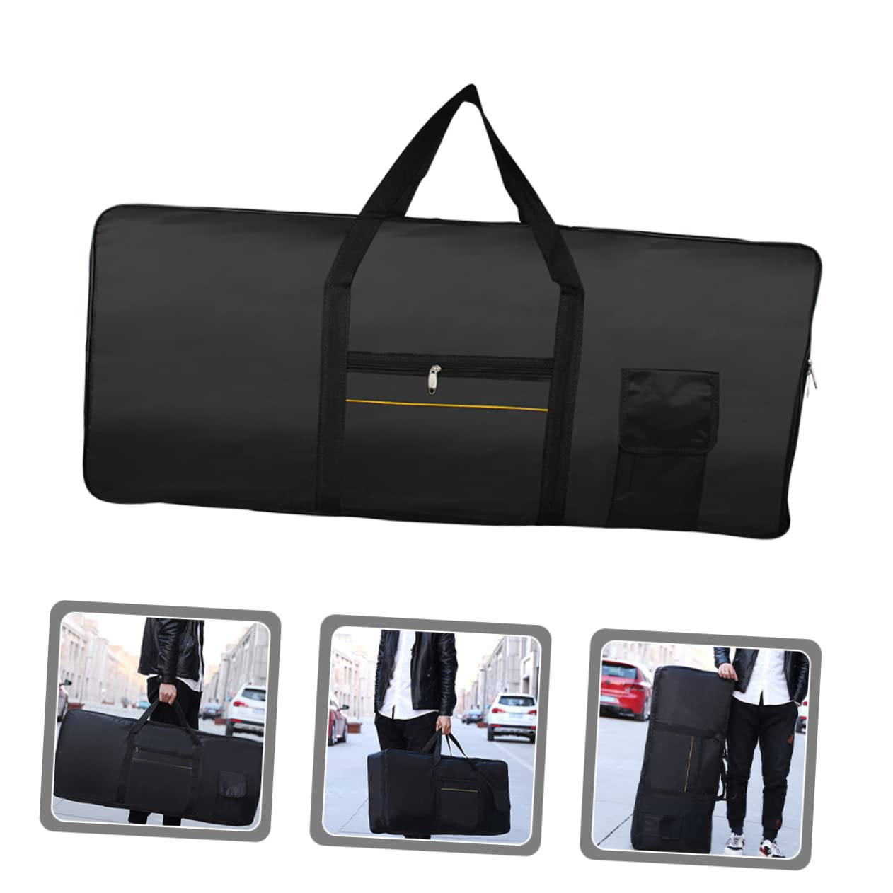 Borsa per Tastiera Elettronica 61 Tasti Oxford Nera | Design Ergonomico, Finitura Nera, Custodia Compatta per Accessori e Trasporto Quotidiano