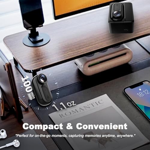 Catchallway Mini Body Camera Action Cam with Auido & Video Recording -128G IPX7 Waterproof Thumb Size Hands Free Body Worn Cameras - Wearable Portable Camcorder for Work Travel Pet Walk Vlog(Black) by Catchallway - Image 2