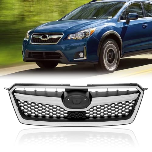 Front Bumper Trim - 2025 Subaru Forester 6 Front Grill for 2016 2017 Subaru XV Crosstrek Grille with Chrome Trim, Factory Style Replaces 91122-FJ020 91123-FJ040