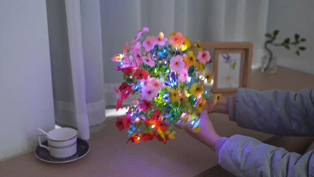 Image of Artificial Multicolor Flower Lamp Night Light for Bedroom Shop Wedding Home Decor Gifts for Women Mom Daughter Grandma Girlfriend Coworker Friend Birthday Christmas Valentines Mothers Day