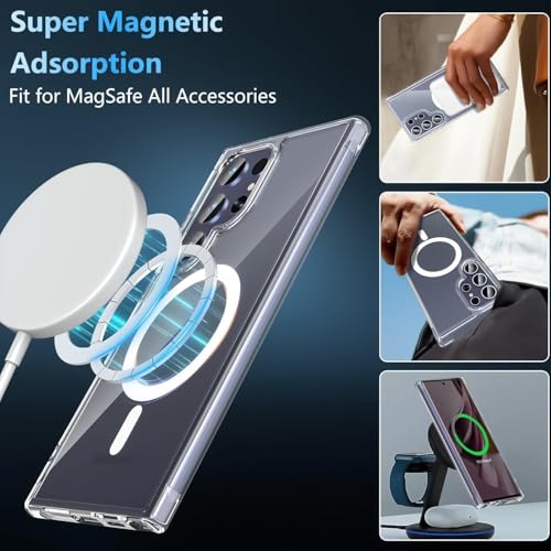 Image of REALCASE for Samsung S24 Ultra 5G Magnetic Clear Case | Durable, Scratch-Resistant | Slim Transparent Compatible with MagSafe | Protective TPU Bumper Back Cover for Samsung Galaxy S24 Ultra 5G