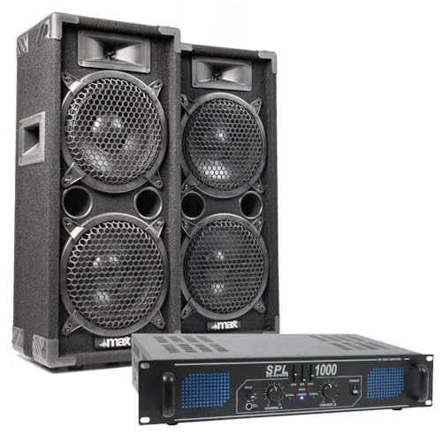 Skytec Kit Soiree - Enceinte Puissante avec Amplificateur Professionnel, Idéal pour Vos Soirées