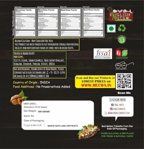 Image of Mixed Nuts & Seeds |1 KG | Trail Mix | Dry Fruit Mix with Foxnut, Dates, Almonds, Walnuts, Cashews, PumpkinSeeds, Green Raisins, Sunflower Seed, Dried Apricot, Flax Seeds, Zahidi Dates, Dry Khajoor, Black Raisins, Amla & 10 in 1 Berries | Healthy Snack Mix For Daily Use |16+ Dried Fruit Mixed |Pack Of 2 X 500 Grams |