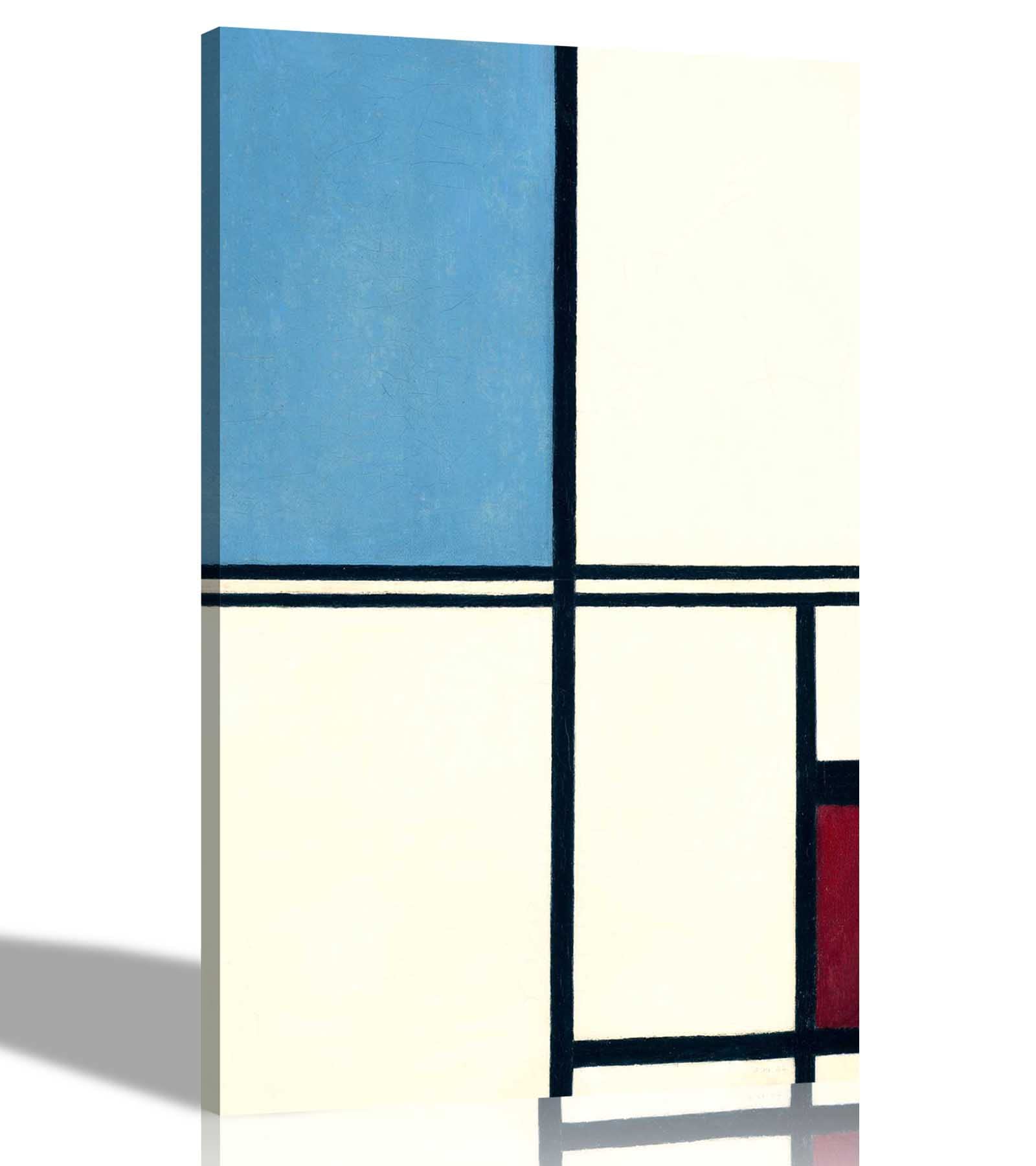 Artley Prints Composition In Blue And Red Composition With Blue And Red By Piet Mondrian Canvas Wall Art Prints Pictures Home Living Room Modern Art Portrait 20 X 30Cm (8 X 12 Inches)