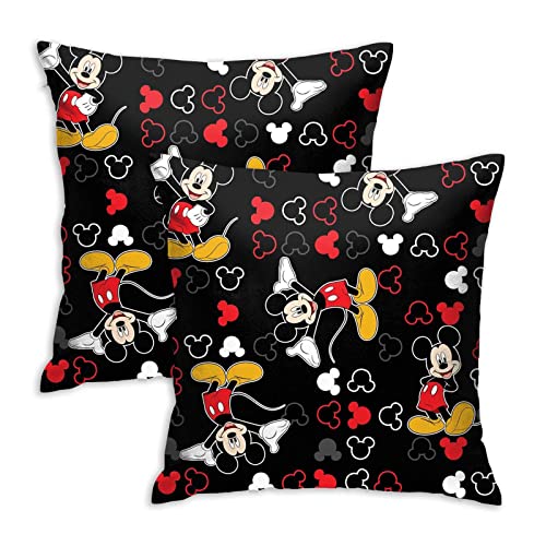 Cute Throw Pillow Covers Pack Of 2 Pillow Case Anime Cartoon Standard Couch Pillow Cover For Living Room Bedroom Home Minimalist Decorations 18 X 18 Inch (Black) #TOP7