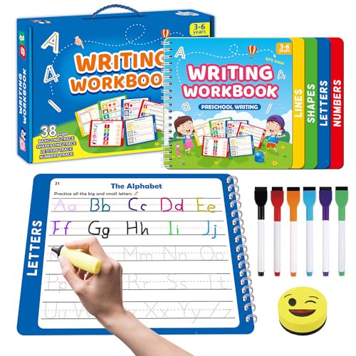 HUBFIVY Preschool Learning Activities - Tracing Books for Kids Ages 3-4 Toddler,Writing Practice Tracing for Age 3-5,Preschool Kindergarten Workbooks,Handwriting Books for 4-5 Year Olds