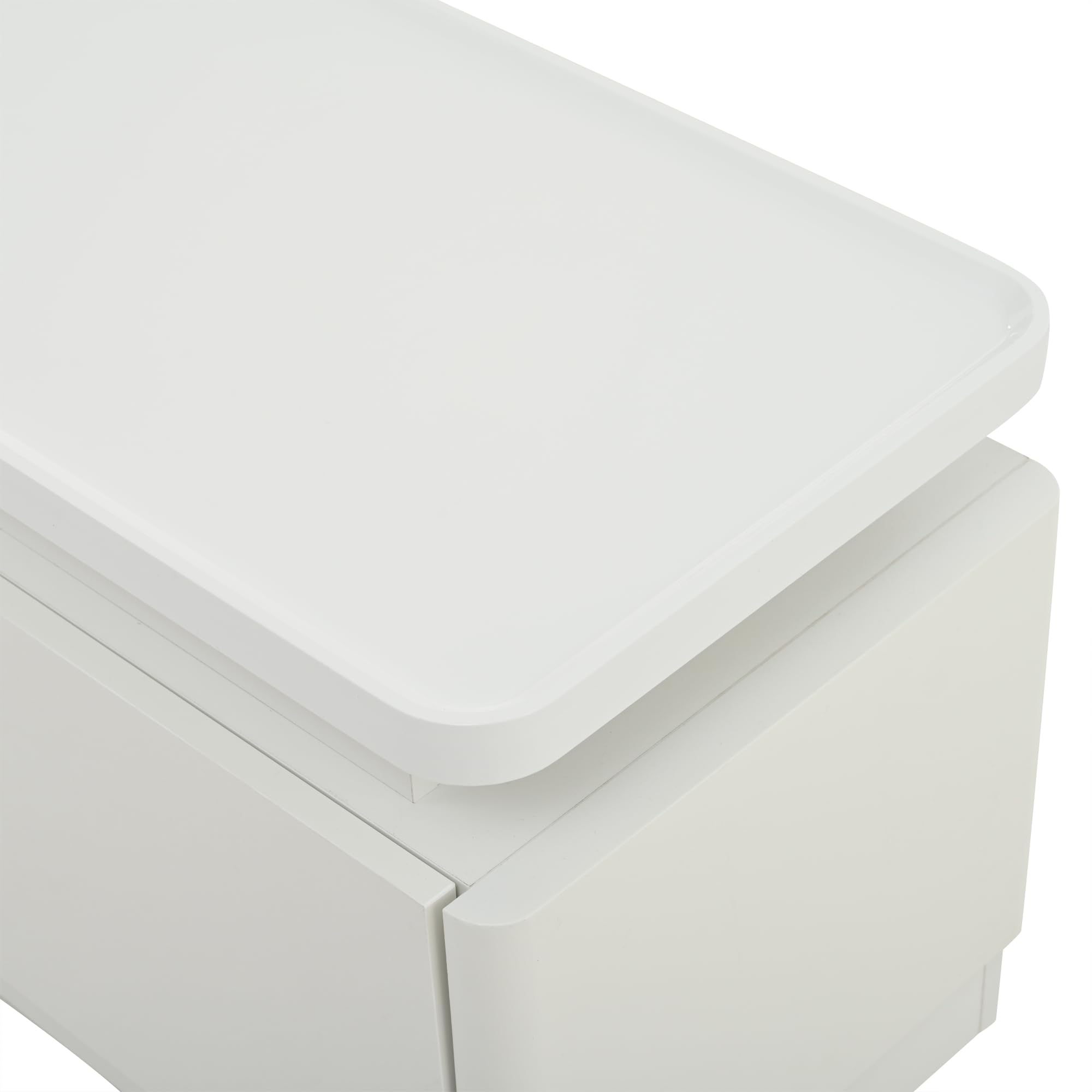 SACOOL Gabinete de TV blanco de alto brillo 180 x 34 x 40 cm con LED y 4 cajones, soporte de TV y gabinete de TV, tablero y mesa de TV, armario de TV y mesa de TV adecuado para televisores de 80