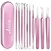 Produktbild Mitesserentferner Komedonenquetscher 10er Set, Aooeou aus Edelstahl Doppelseitig Blackhead Remover mit Metall Box Pickel Akne Pinzette Mitesser Entferner Kit für alle Hauttypen