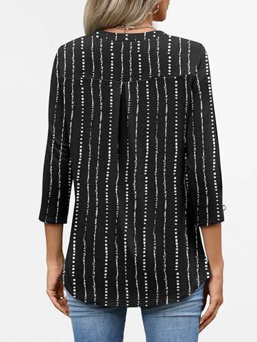 ANRABESS Womens Tops 3/4 Length Sleeve Shirts Business Casual Dressy Blouses 2025 Fall Work Tunic Tee TShirts Office Outfits4