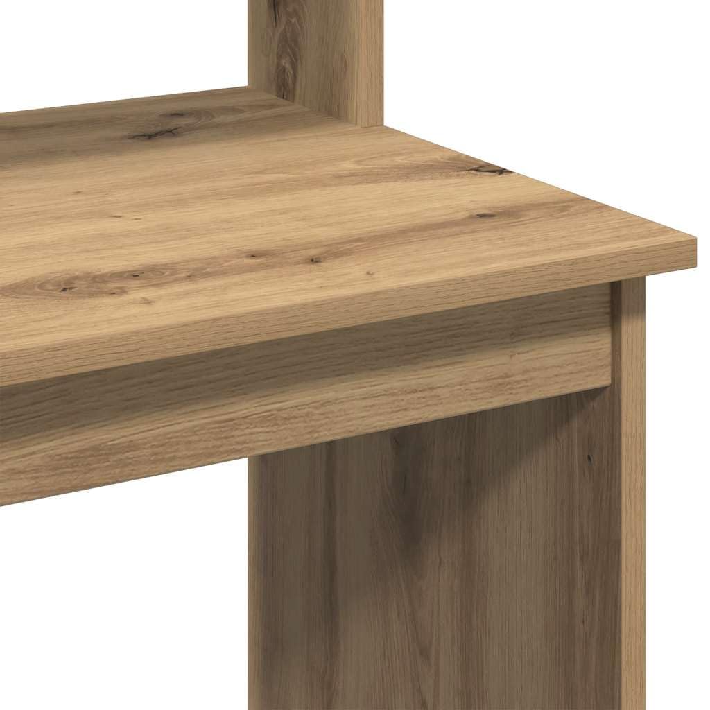 Scrivania con Mensole Rovere Artigianale 102x45x148 cm Truciolato | Scrittoio salvaspazio per studio e soggiorno, dotato di scaffali integrati per riporre documenti e pc.