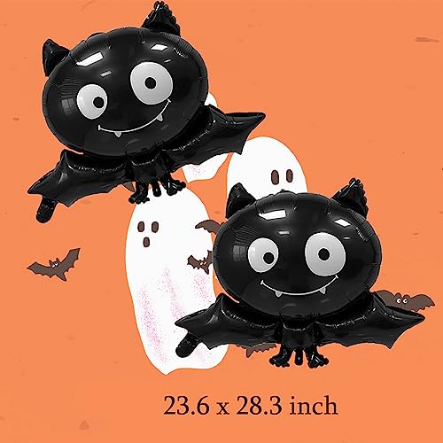 Cheosruy G-B-B-6 Halloween Party Balloons, 6Pcs Large Halloween Ghost Foil Balloons Black Bat Mylar Balloons thumb #2