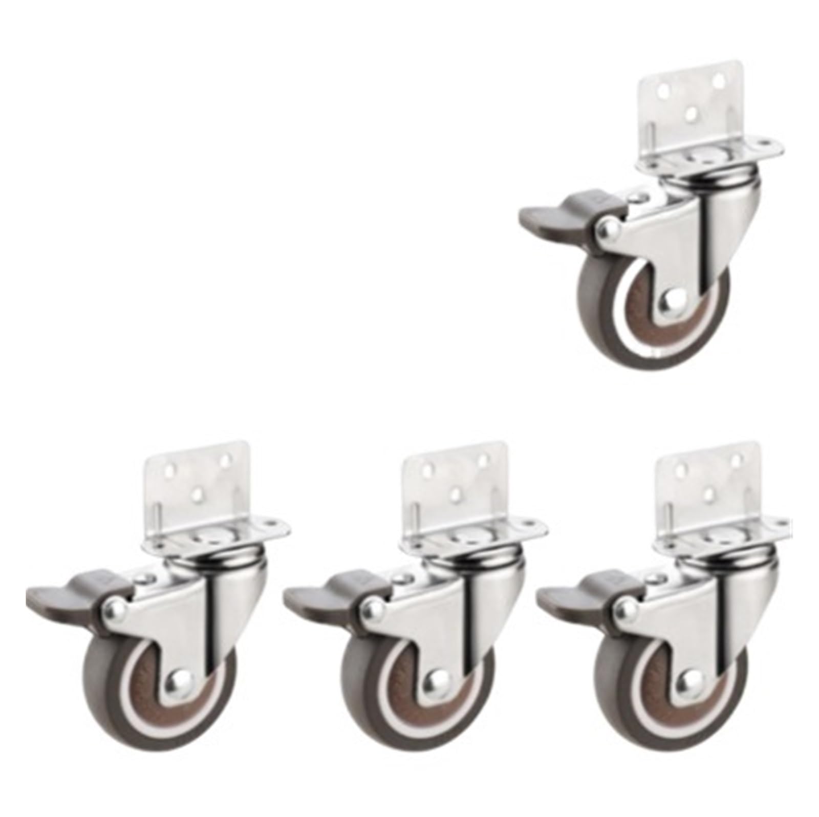MXXDMOPD 4 Pieces/Batch Flower Stand Wheel L-Shaped Plywood 2-inch Pulley Table Caster Silent 1-inch Steering with Brake(2-inch-c)