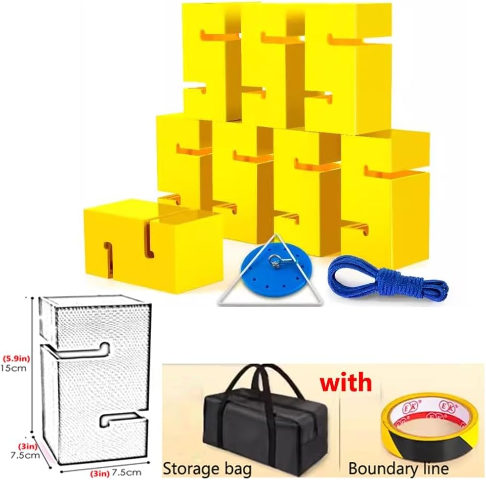 Field Day Team Building Game Building Blocks, Sturdy and Durable ABS Material, Improve Group Leadership Communication Skills (Color : Yellow, Size : 8PCS)