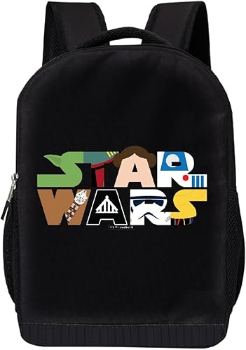 STAR WARS Mochila con licencia oficial para niños, funda de poliéster duradera para laptop, correas ajustables de 17 pulgadas de alto x 12 pulgadas