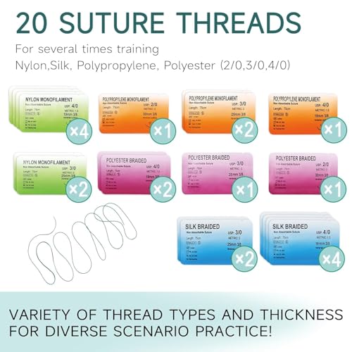 Kit De Sutura Para Estudantes De Medicina-(30 Peças) Com Almofada De Silicone Durável Ferramentas Pr