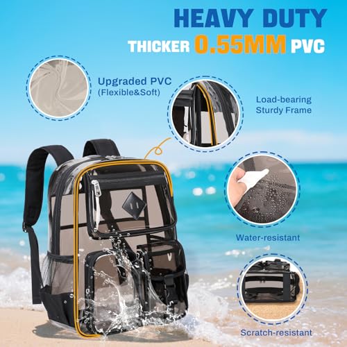 Image of PIG PIG GIRL Clear Backpack for School,Heavy Duty PVC Transparent Bookbag for Girls Stadium Approved See Through Backpack