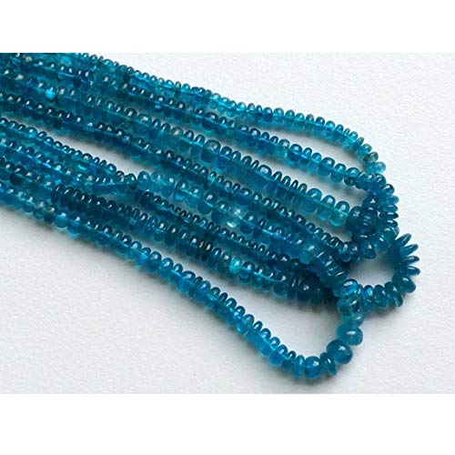 Beads Gemstone 1 Strand Natural Blue Apatite Beads, Plain Blue Apatite, AAA Gems, Rondelle Beads, Wholesale Price, 4-8mm 10 Inch Long jLong Code-HIGH-16273