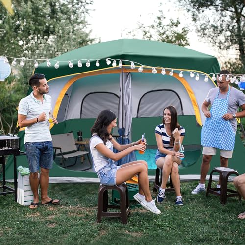 Image of UNP 2 /4 /6 /8 Person Tent, Portable Cabin Tent, Camping Tent 4-Person Easy Set Up, Waterproof with Top Rainfly for Outdoor Camping /Hiking