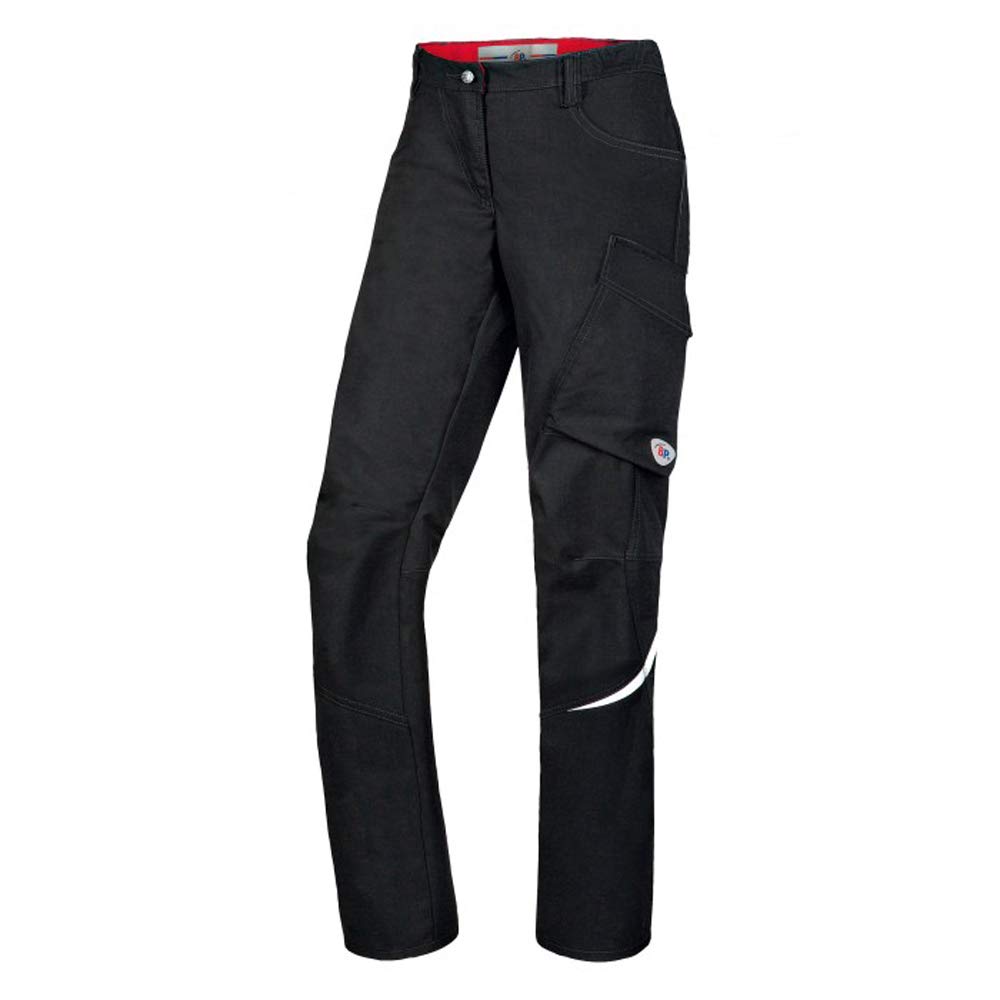 BP 1961-570-0032-20n Fabric Blend with Stretch Slim Silhouette Work Trousers for Women, 65% Polyester/35% Cotton, Black, 20N Size