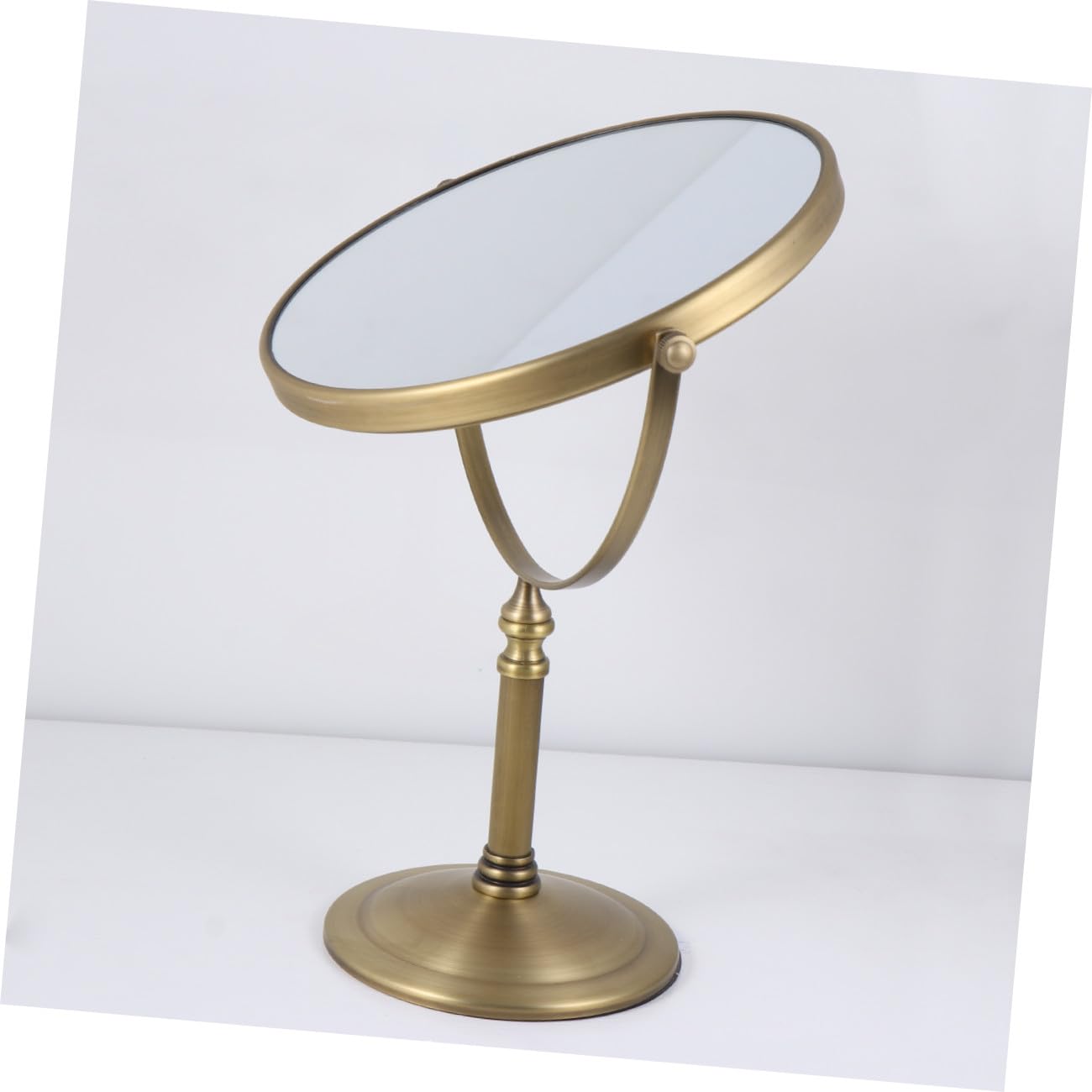 Baluue Espejo De Maquillaje De Doble Cara 20 Cm 7 Aumentos para Mujeres Soporte Antideslizante para Tocador