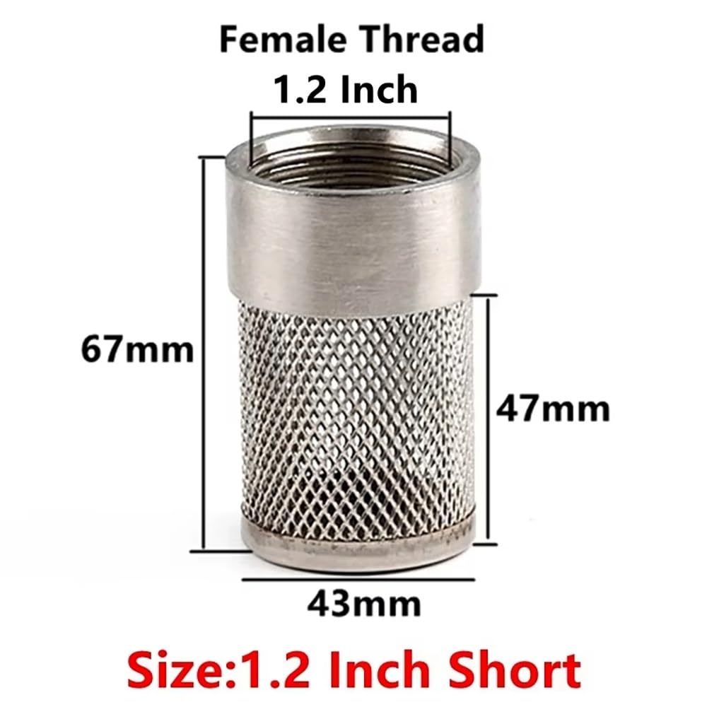 Filtr wody ze stali nierdzewnej - Gwint żeński 1/2" do 4" - Sito 304 do nawadniania, akwariów - 1 szt.(1.2inch Short)