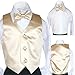 Classic Fashion Boy Suit Party Formal Wedding Colors Satin Vest & Bow tie Sm-4T (Small, Champagne)